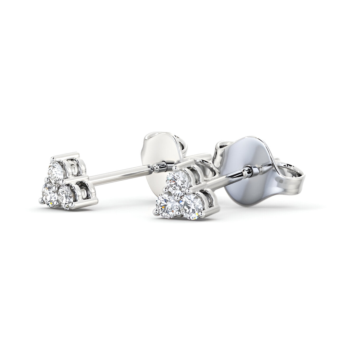 14kt White Gold 0.20ctw Lab Grown Cluster Round Diamond Earrings