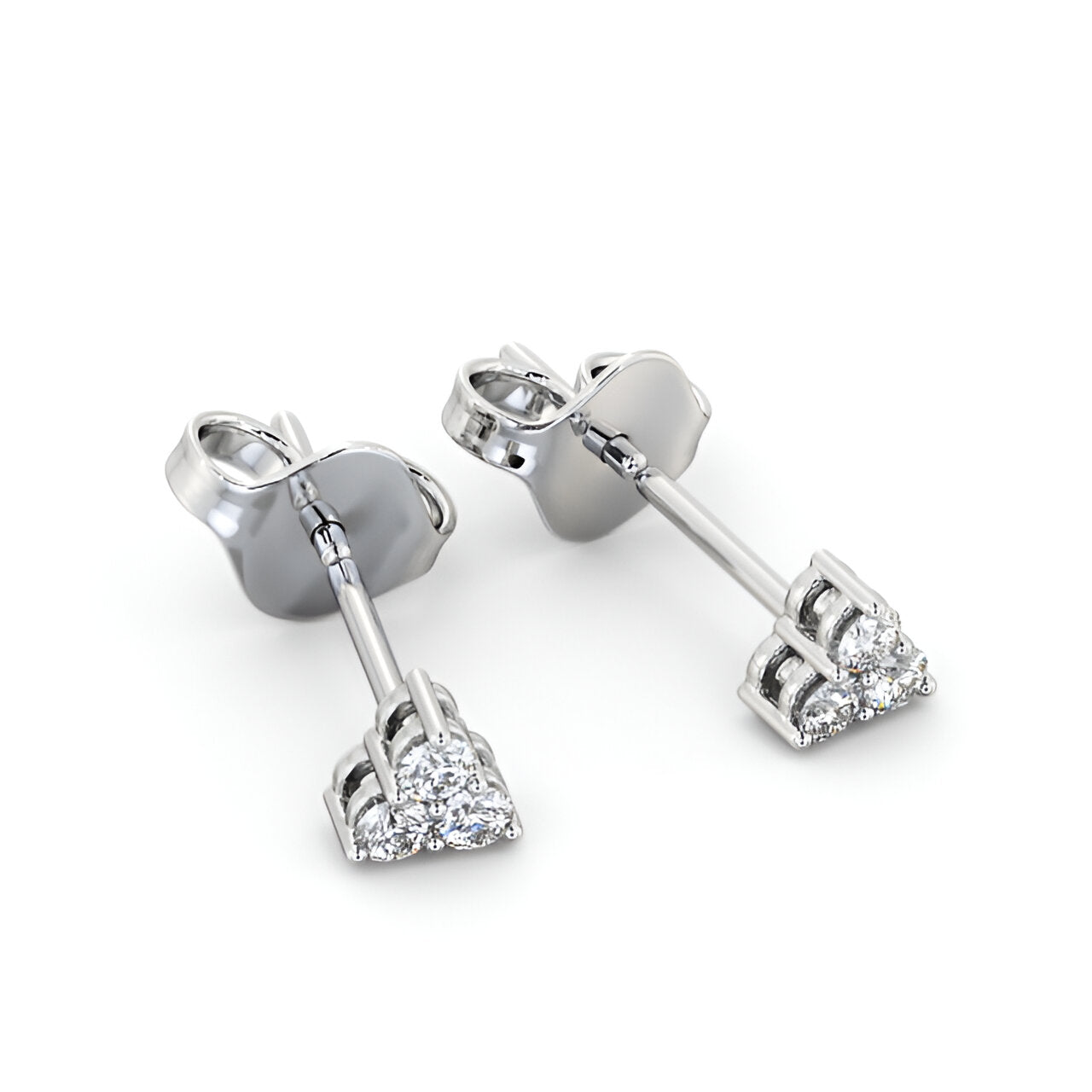 14kt White Gold 0.20ctw Lab Grown Cluster Round Diamond Earrings