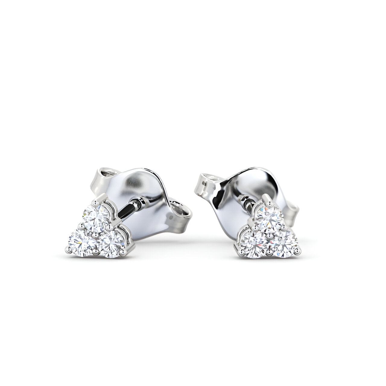 14kt White Gold 0.20ctw Lab Grown Cluster Round Diamond Earrings