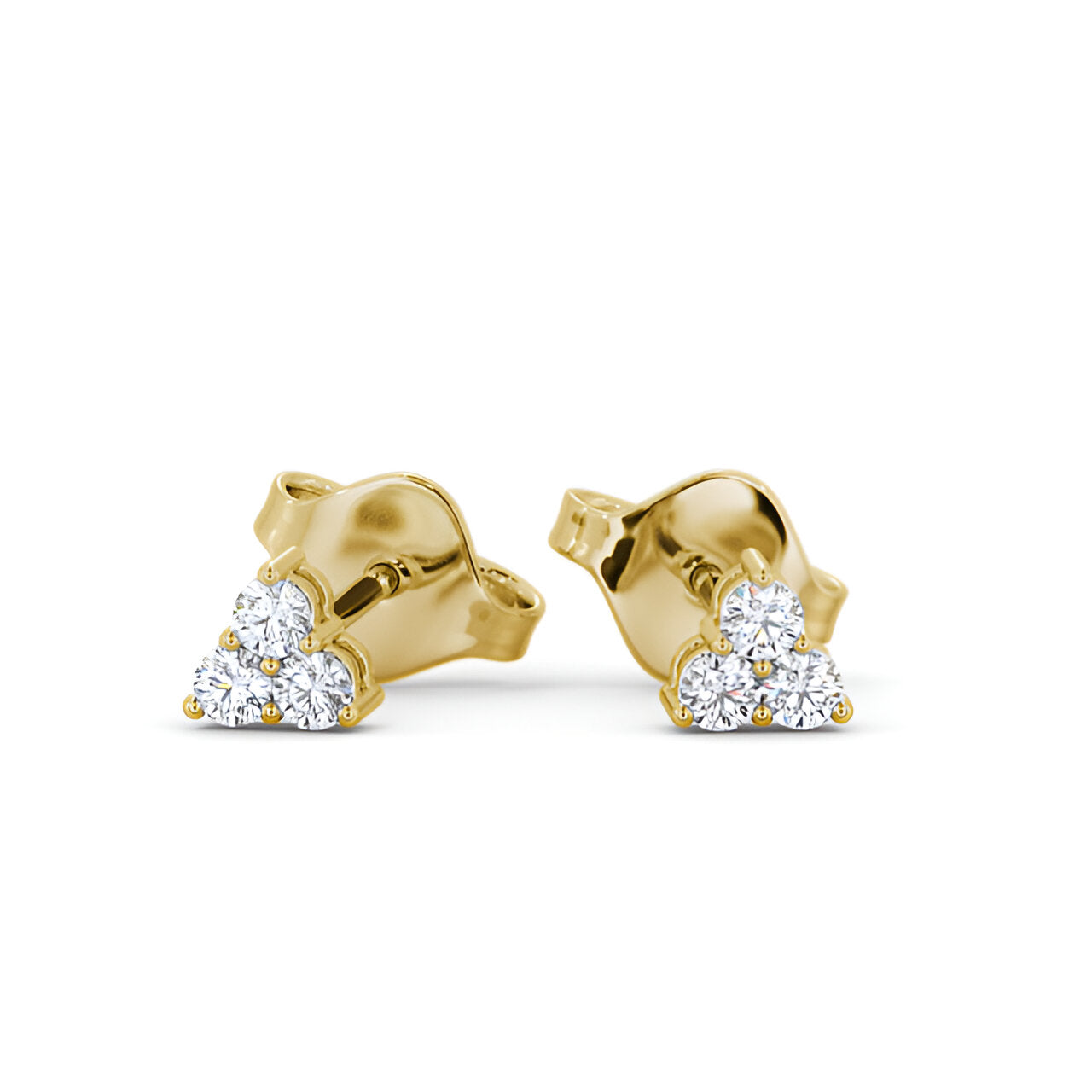 14kt Yellow Gold 0.20ctw Lab Grown Cluster Round Diamond Earrings