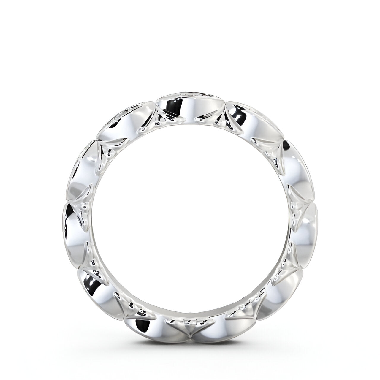 14kt White Gold .10ctw Half Eternity Round Lab Grown Diamond Ring