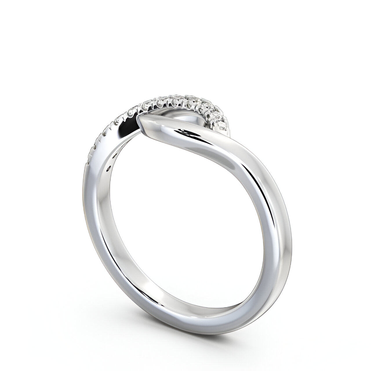 14kt White Gold .12ctw Half Eternity Round Lab Grown Diamond Ring