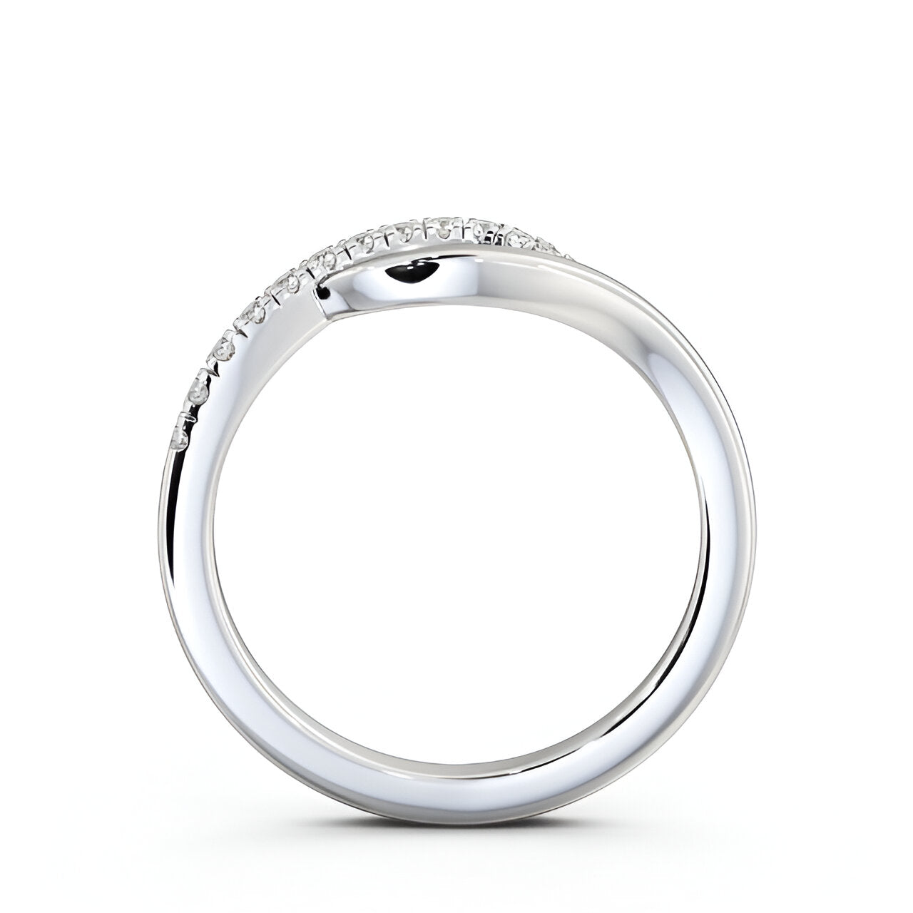 14kt White Gold .12ctw Half Eternity Round Lab Grown Diamond Ring