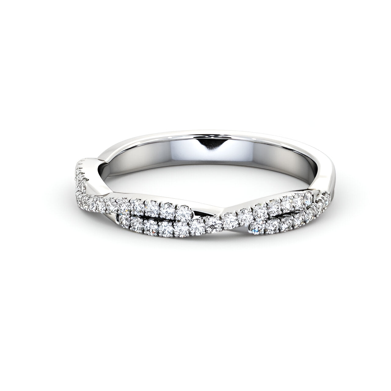 14kt White Gold .20ctw Half Eternity Round Lab Grown Diamond Ring