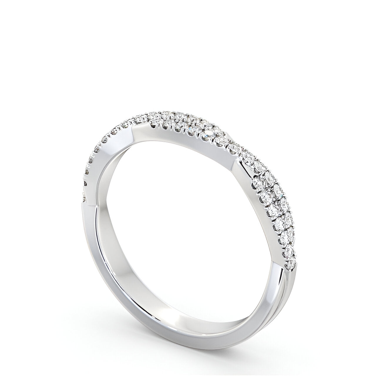 14kt White Gold .20ctw Half Eternity Round Lab Grown Diamond Ring