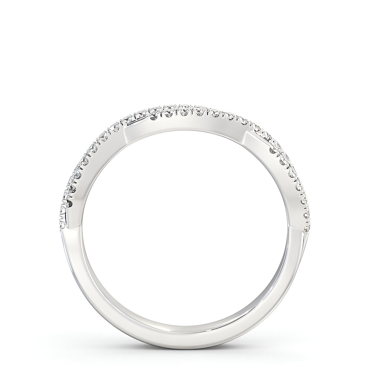 14kt White Gold .20ctw Half Eternity Round Lab Grown Diamond Ring