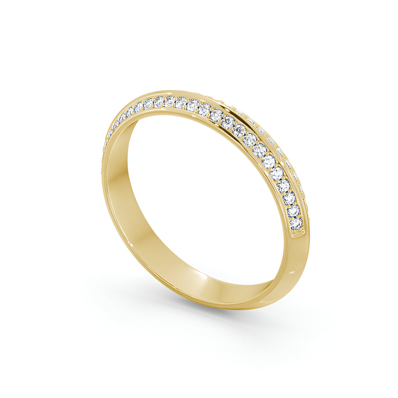 14kt Yellow Gold .50ctw Half Eternity Knife Edge Lab Grown Diamond Ring