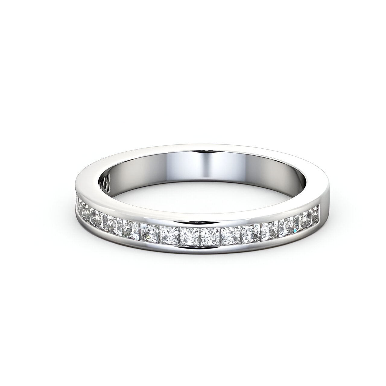 14kt White Gold .35ctw Half Eternity Princess Lab Grown Diamond Ring
