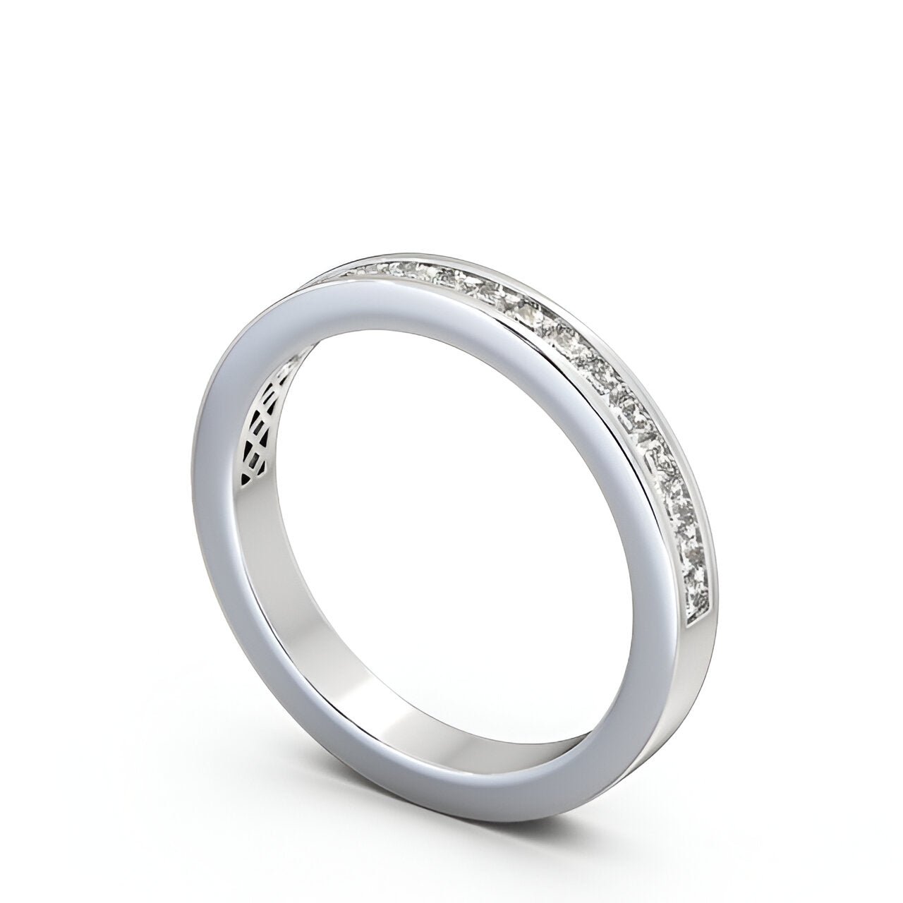 14kt White Gold .35ctw Half Eternity Princess Lab Grown Diamond Ring