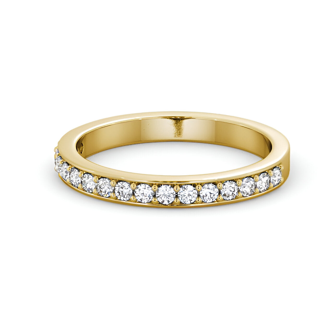 14kt Yellow Gold .25ctw Half Eternity Round Lab Grown Diamond Ring