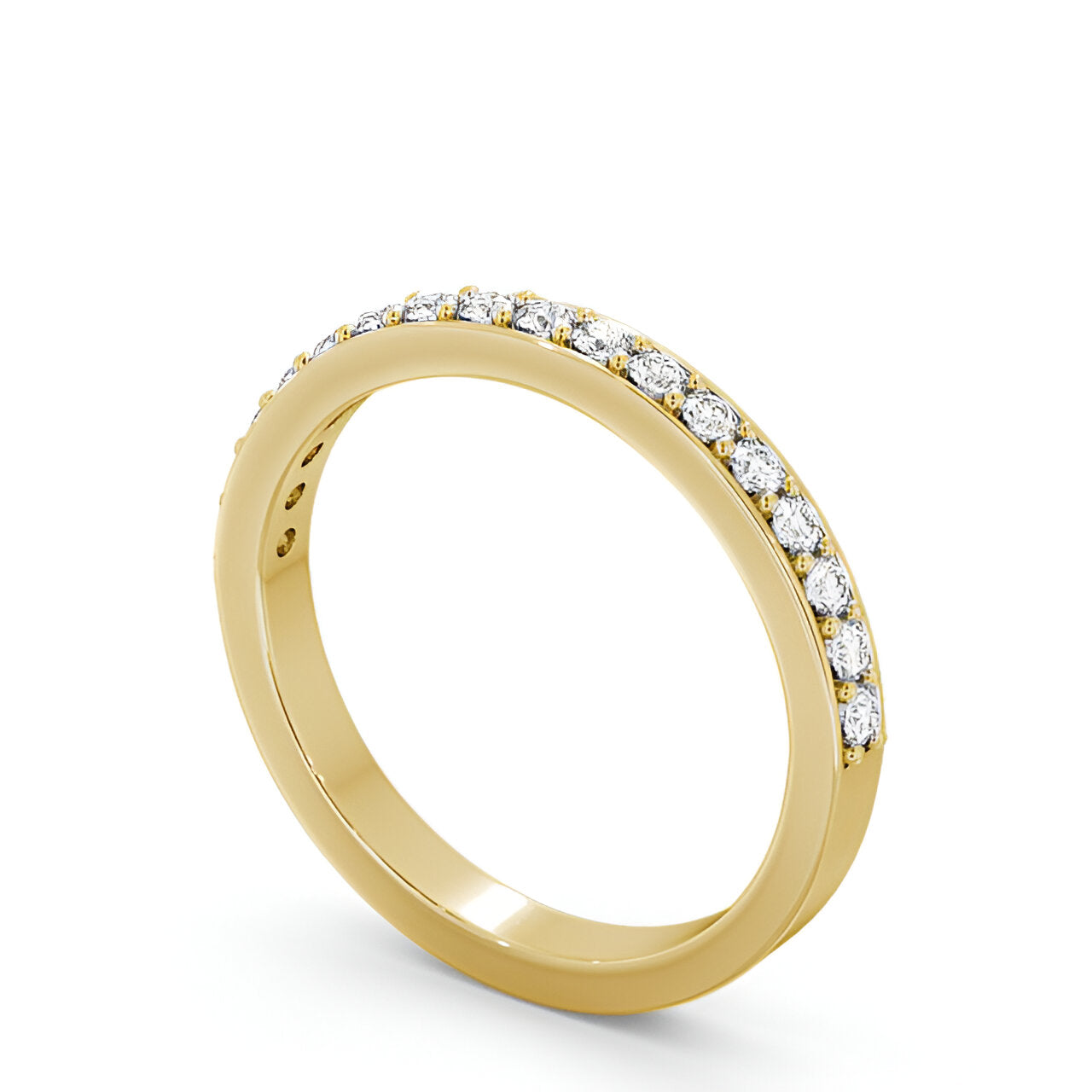 14kt Yellow Gold .25ctw Half Eternity Round Lab Grown Diamond Ring