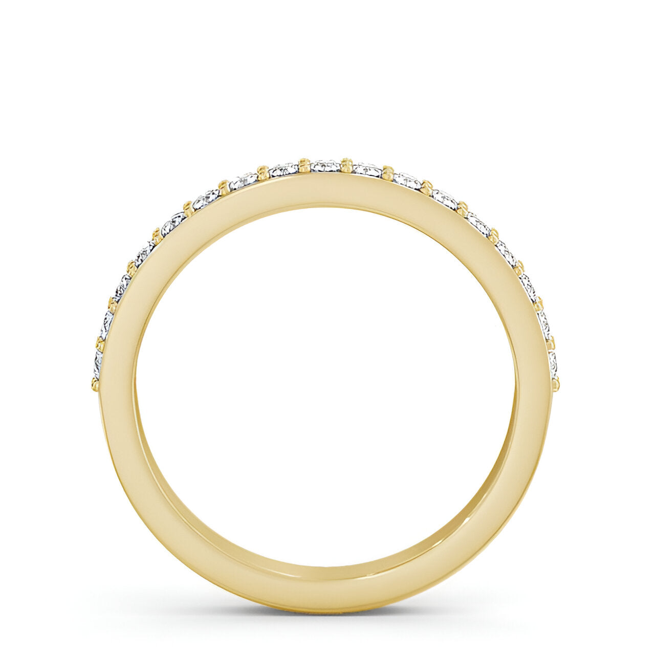 14kt Yellow Gold .25ctw Half Eternity Round Lab Grown Diamond Ring