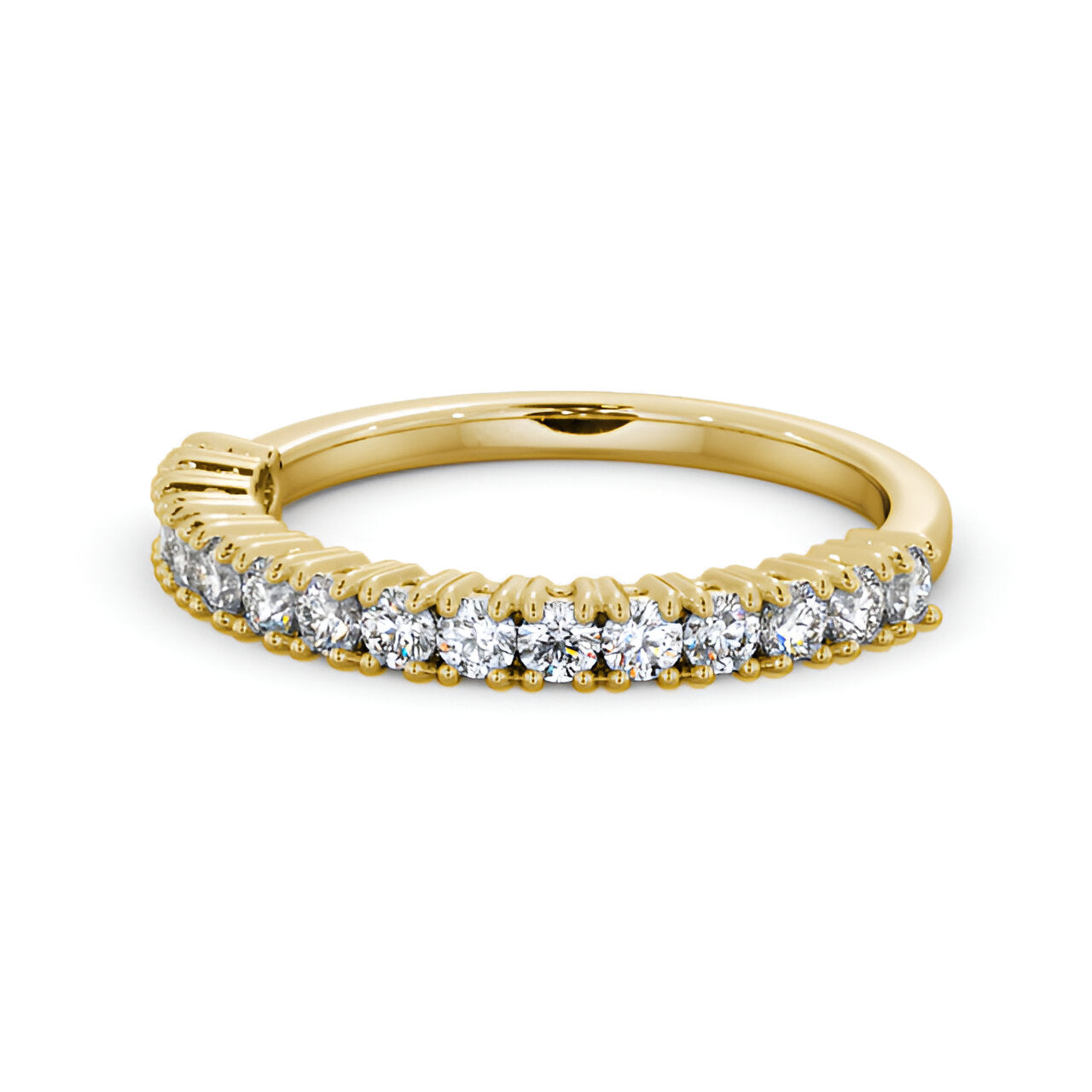 14kt Yellow Gold .30ctw Half Eternity Round Lab Grown Diamond Ring