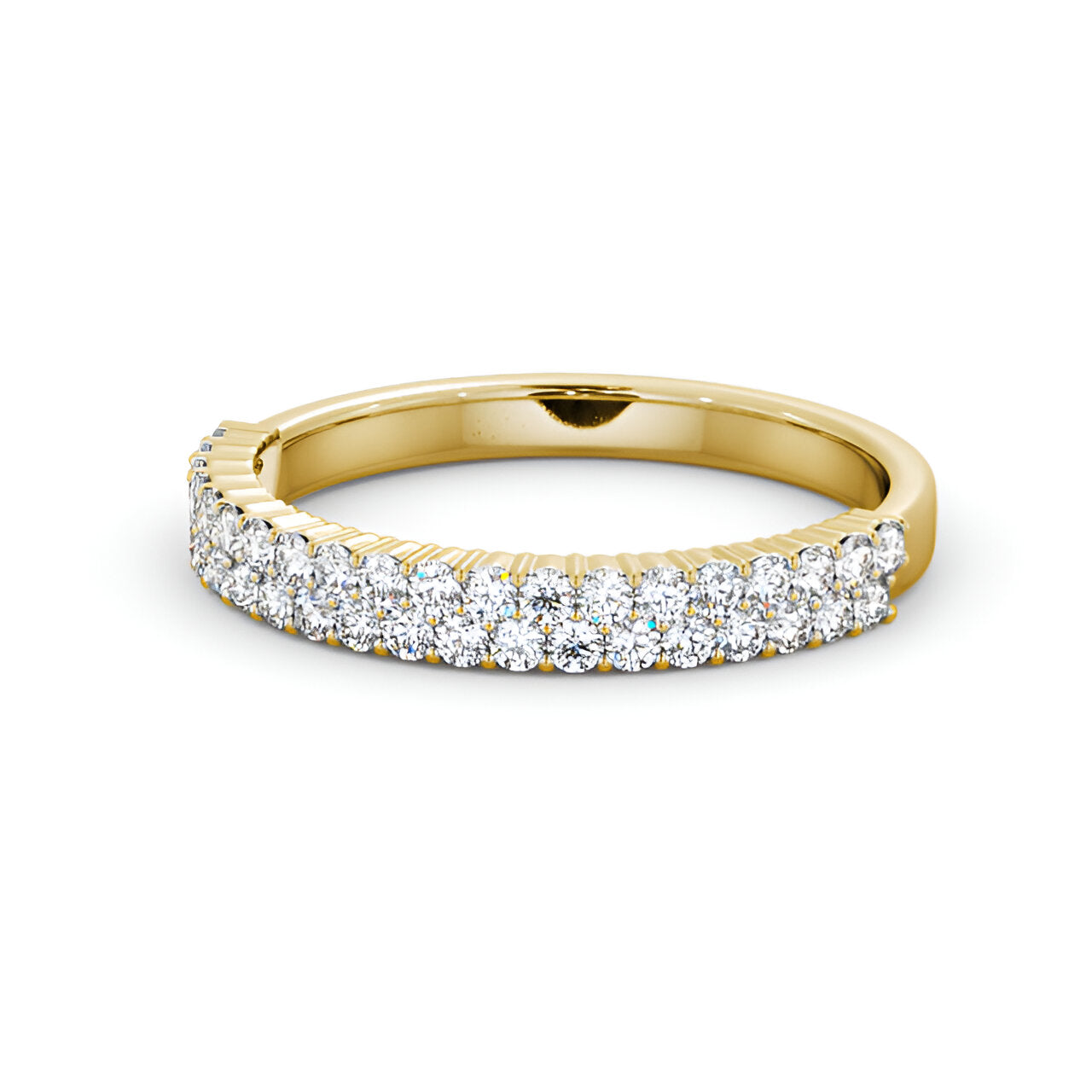14kt Yellow Gold .40ctw Half Eternity Round Lab Grown Diamond Ring