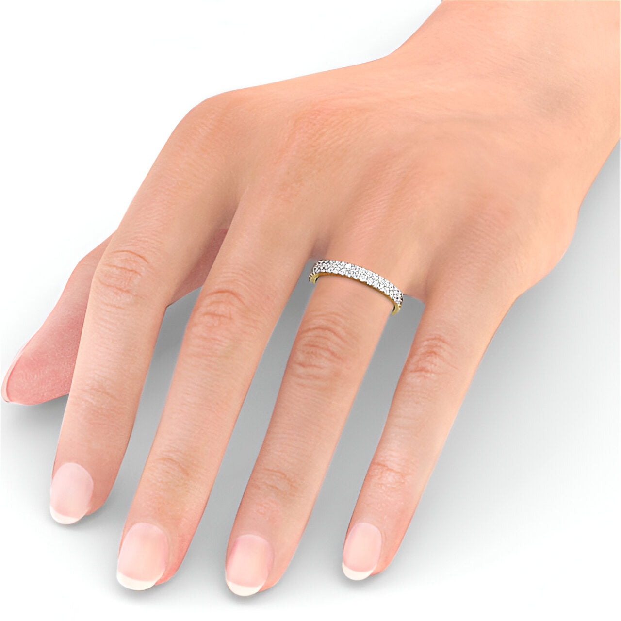 14kt Yellow Gold .40ctw Half Eternity Round Lab Grown Diamond Ring