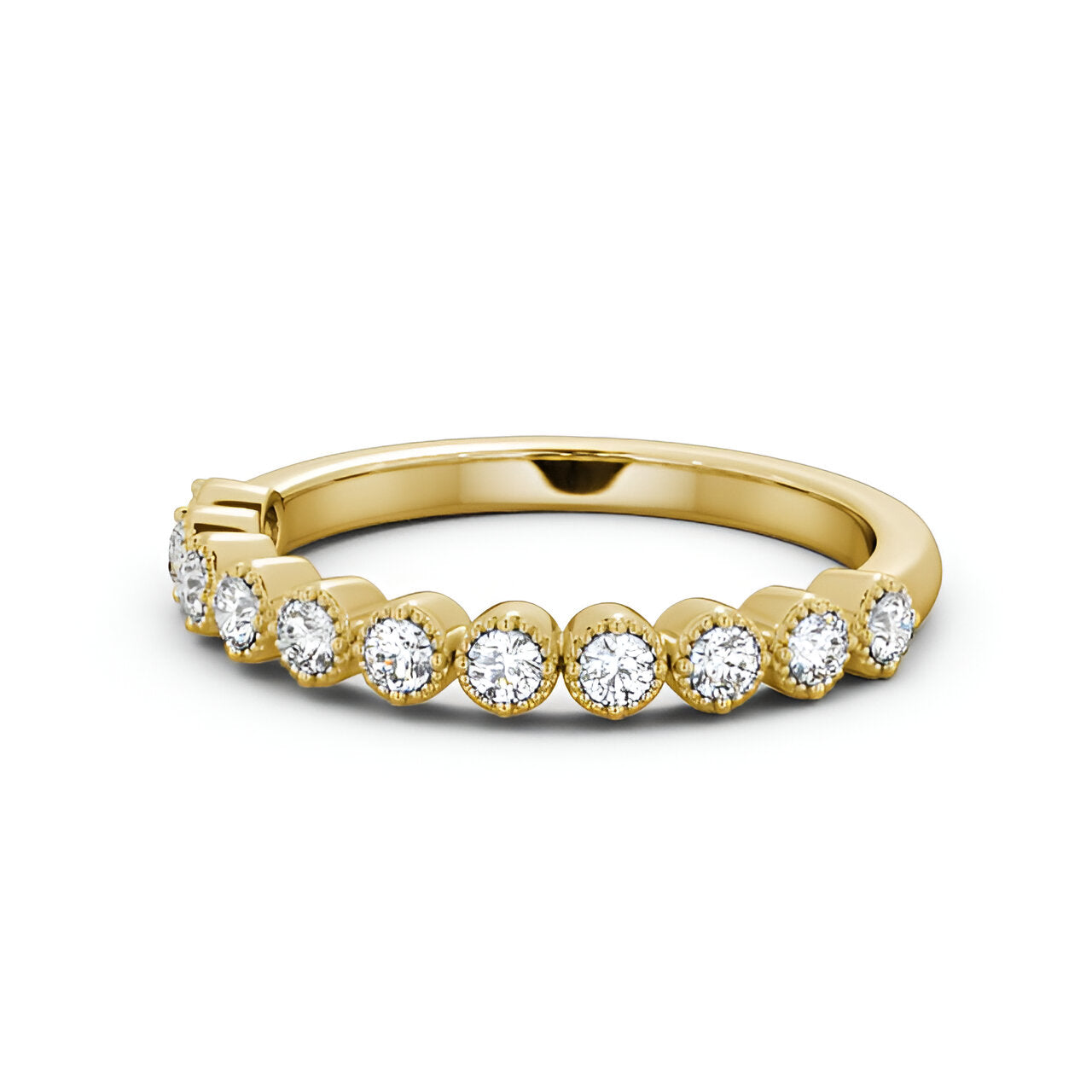 14kt Yellow Gold .25ctw Half Eternity Round Lab Grown Diamond Ring