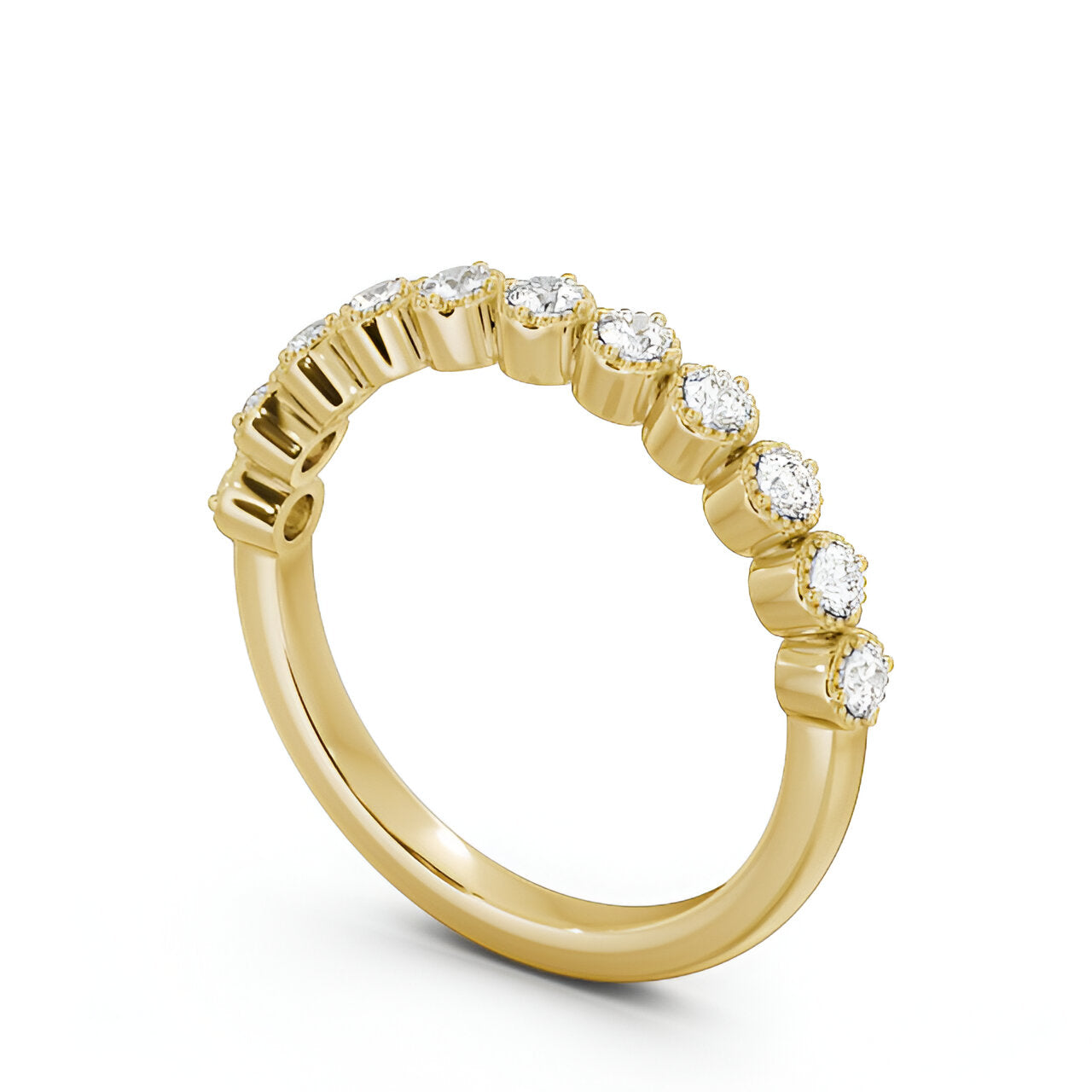 14kt Yellow Gold .25ctw Half Eternity Round Lab Grown Diamond Ring