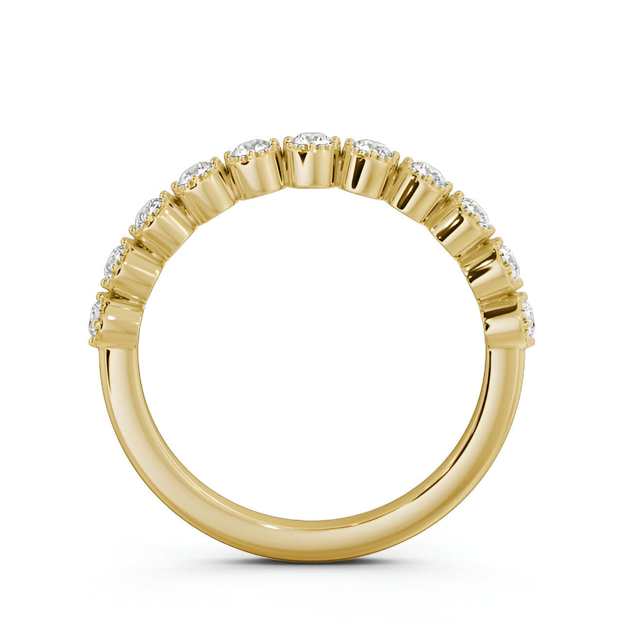 14kt Yellow Gold .25ctw Half Eternity Round Lab Grown Diamond Ring