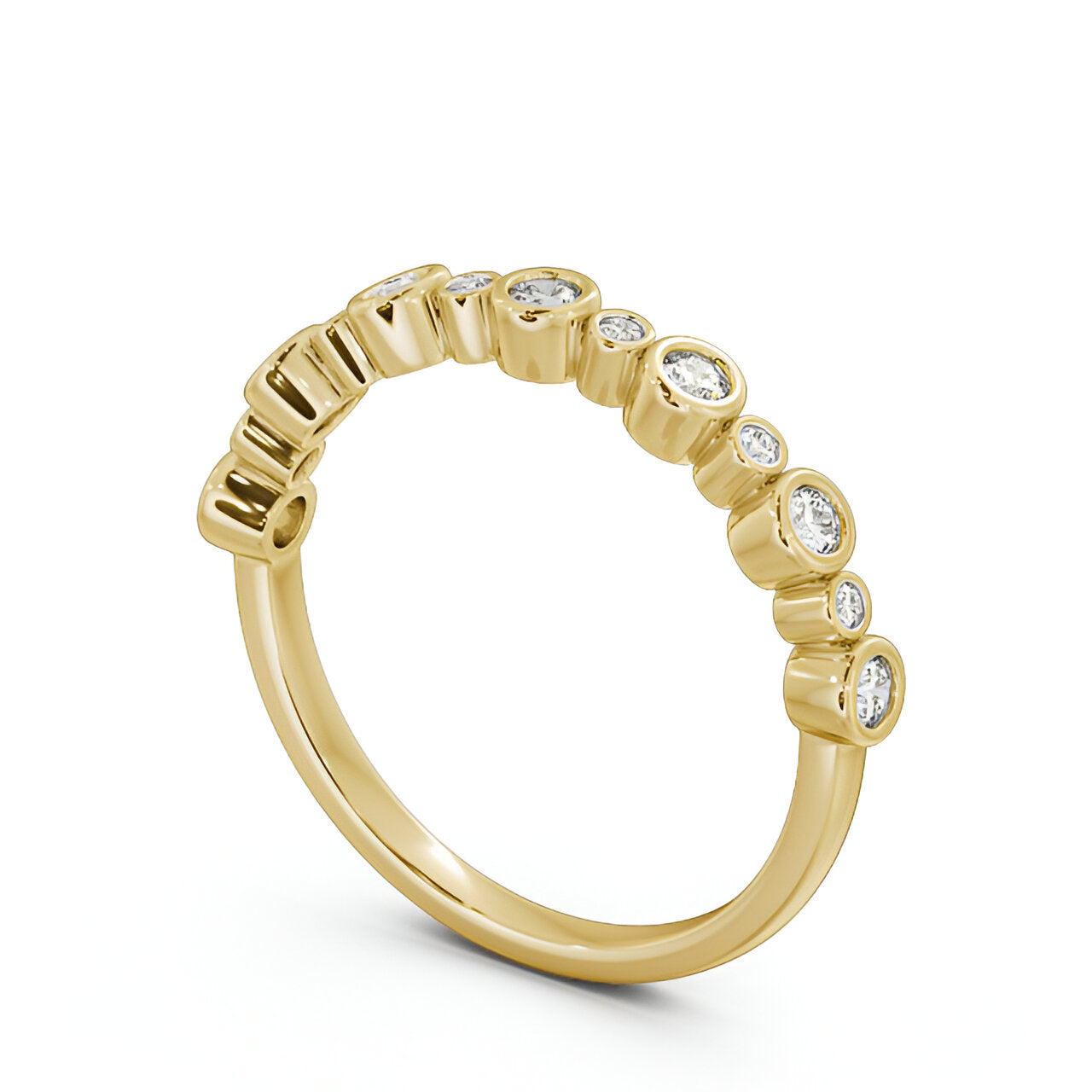 14kt Yellow Gold .26ctw Half Eternity Round Lab Grown Diamond Ring