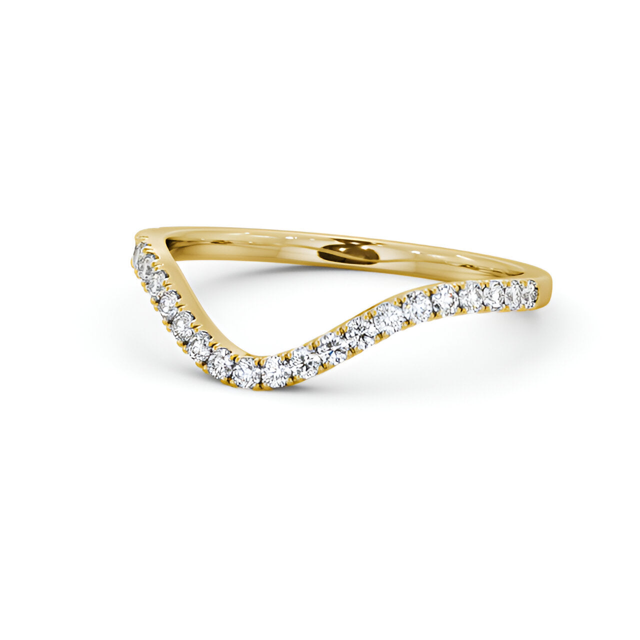 14kt Yellow Gold .25ctw Half Eternity Round Lab Grown Diamond Ring