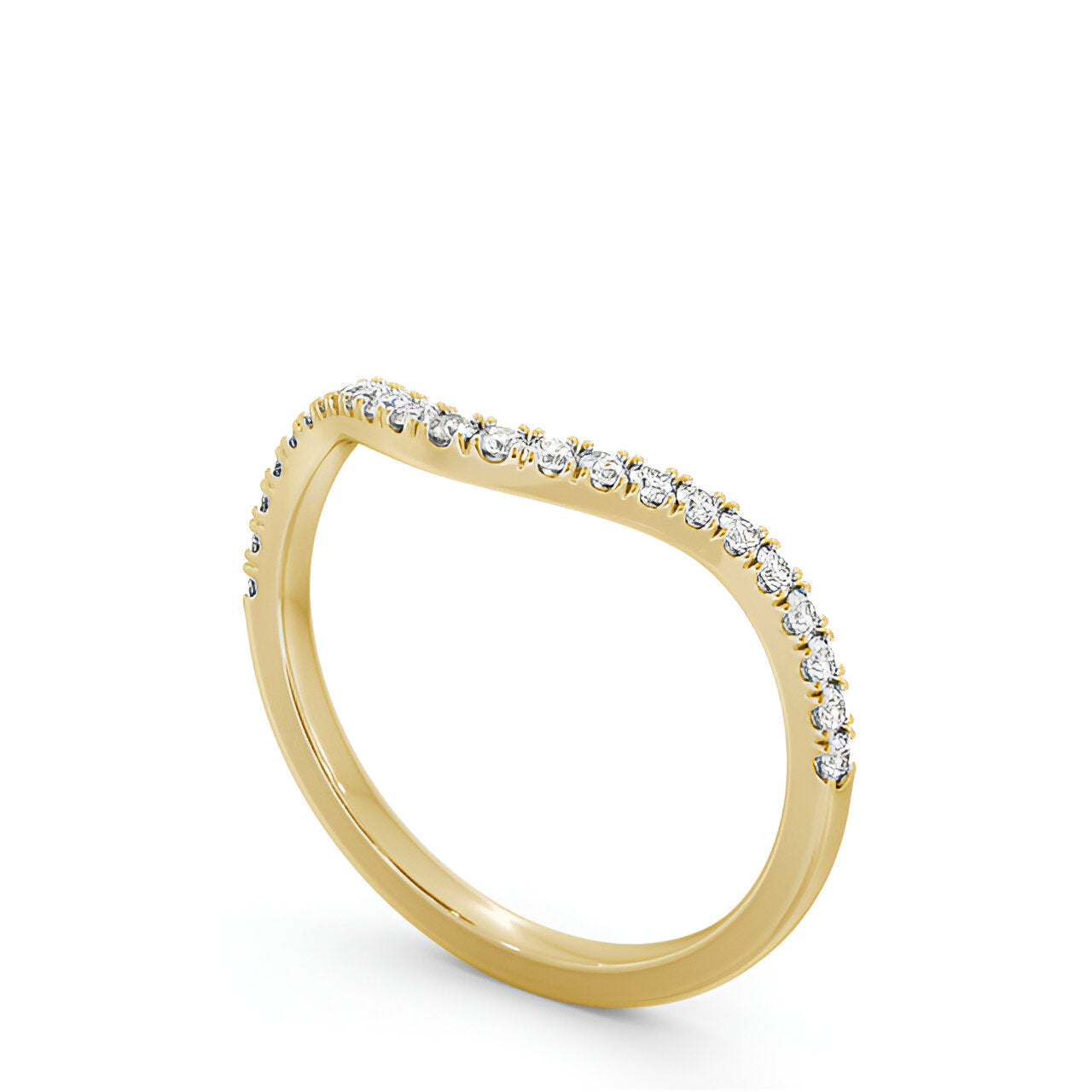 14kt Yellow Gold .25ctw Half Eternity Round Lab Grown Diamond Ring