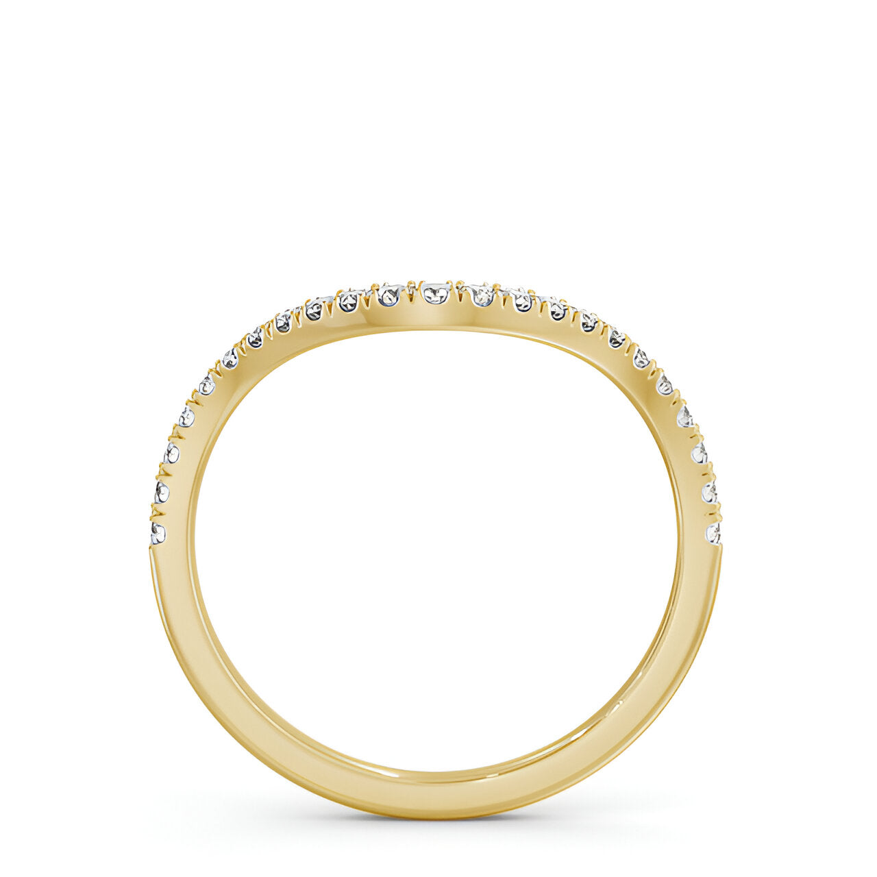 14kt Yellow Gold .25ctw Half Eternity Round Lab Grown Diamond Ring