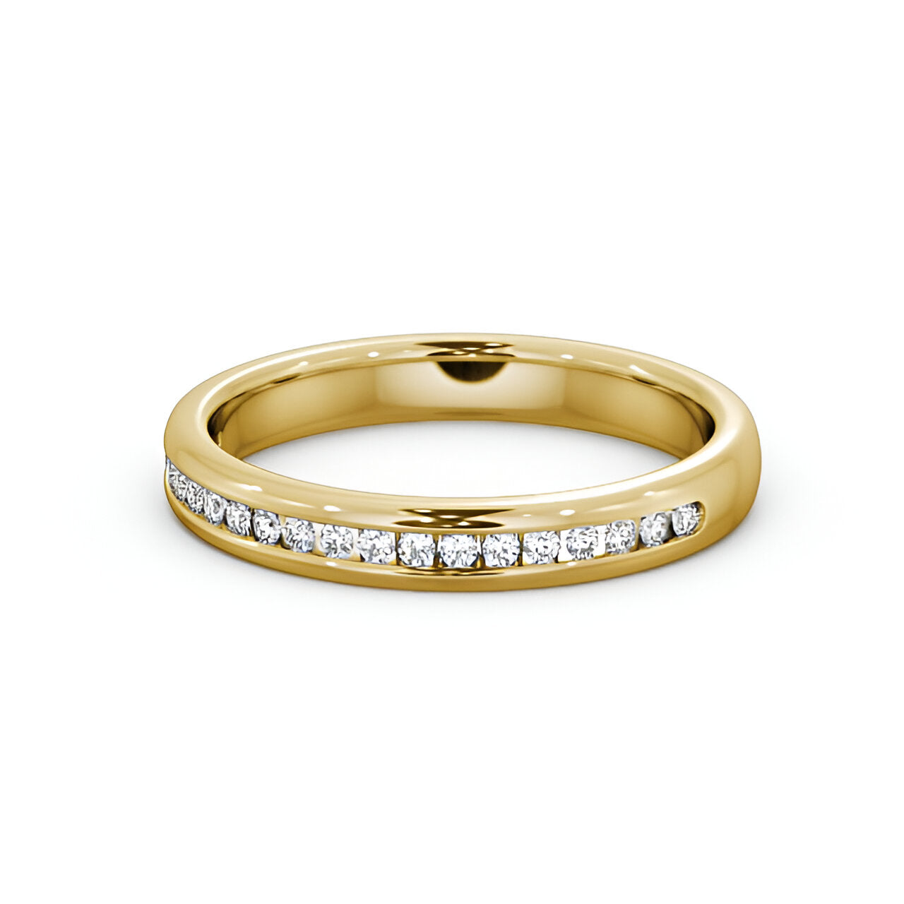 14kt Yellow Gold .15ctw Half Eternity Round Lab Grown Diamond Ring