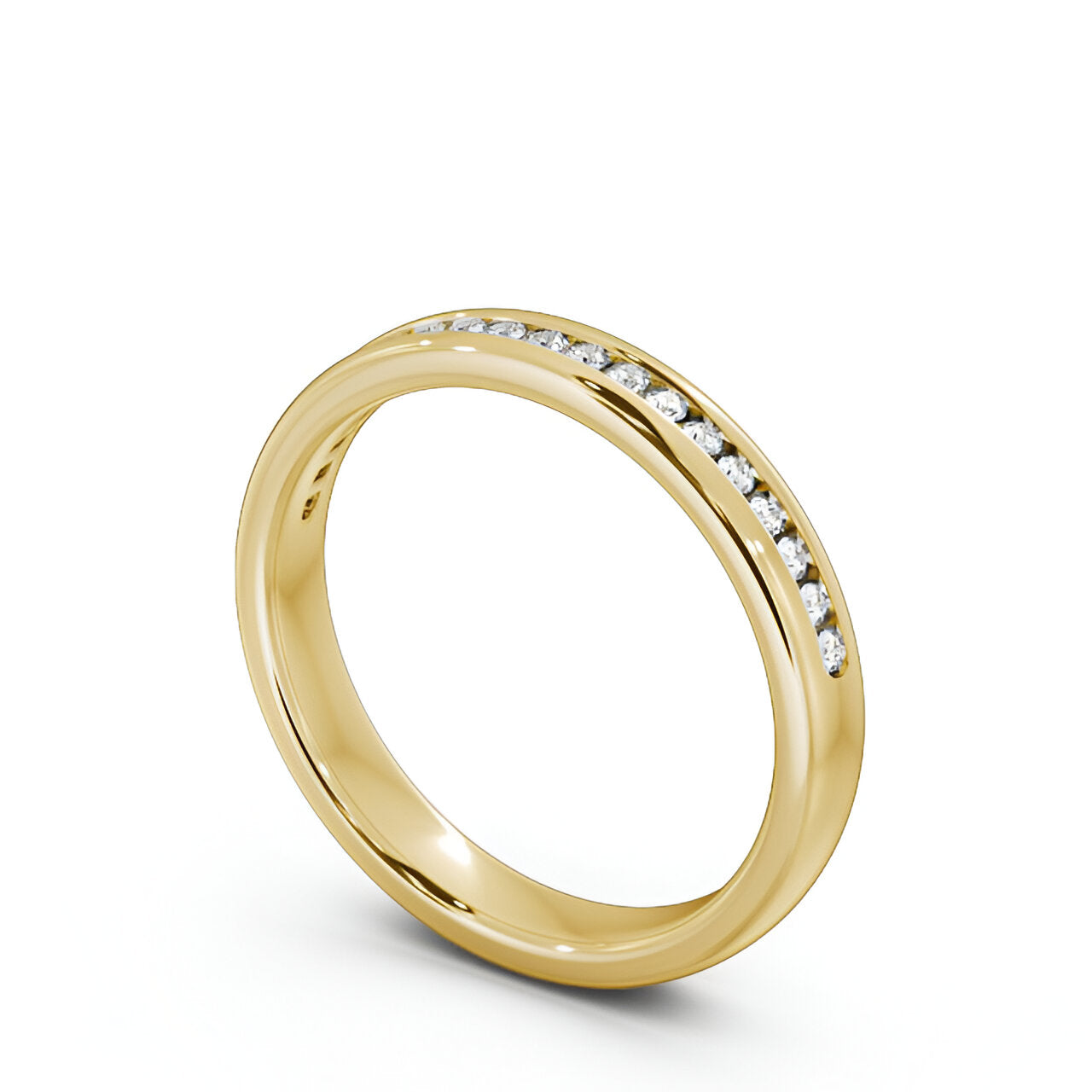 14kt Yellow Gold .15ctw Half Eternity Round Lab Grown Diamond Ring