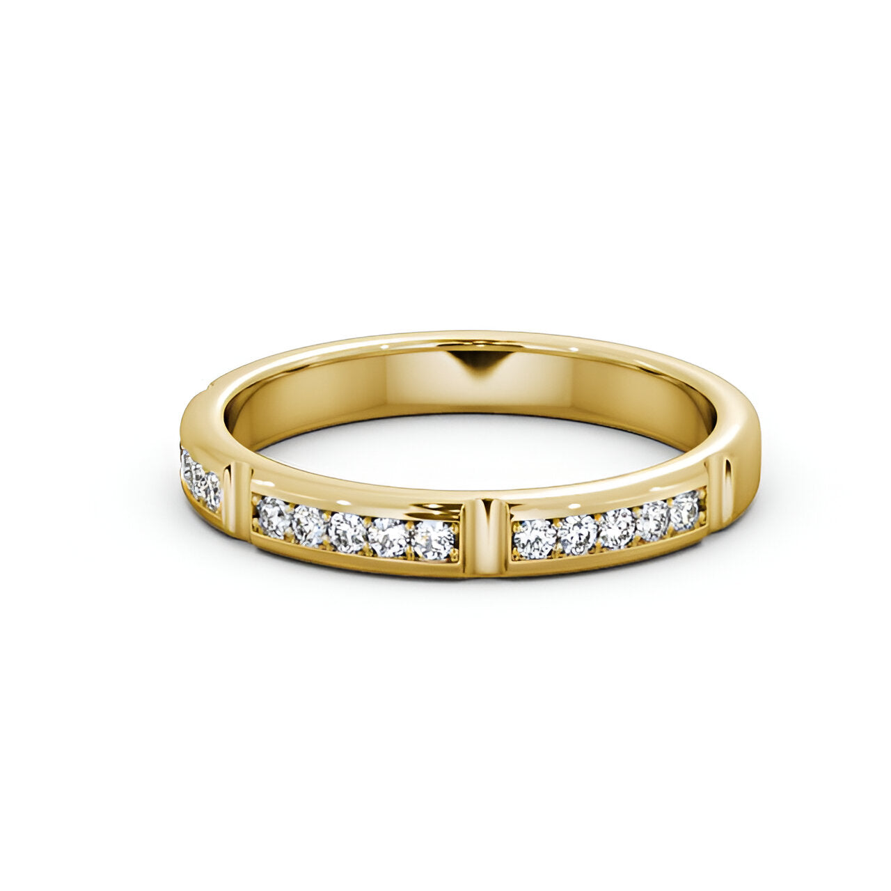 14kt Yellow Gold .25ctw Half Eternity Round Lab Grown Diamond Ring
