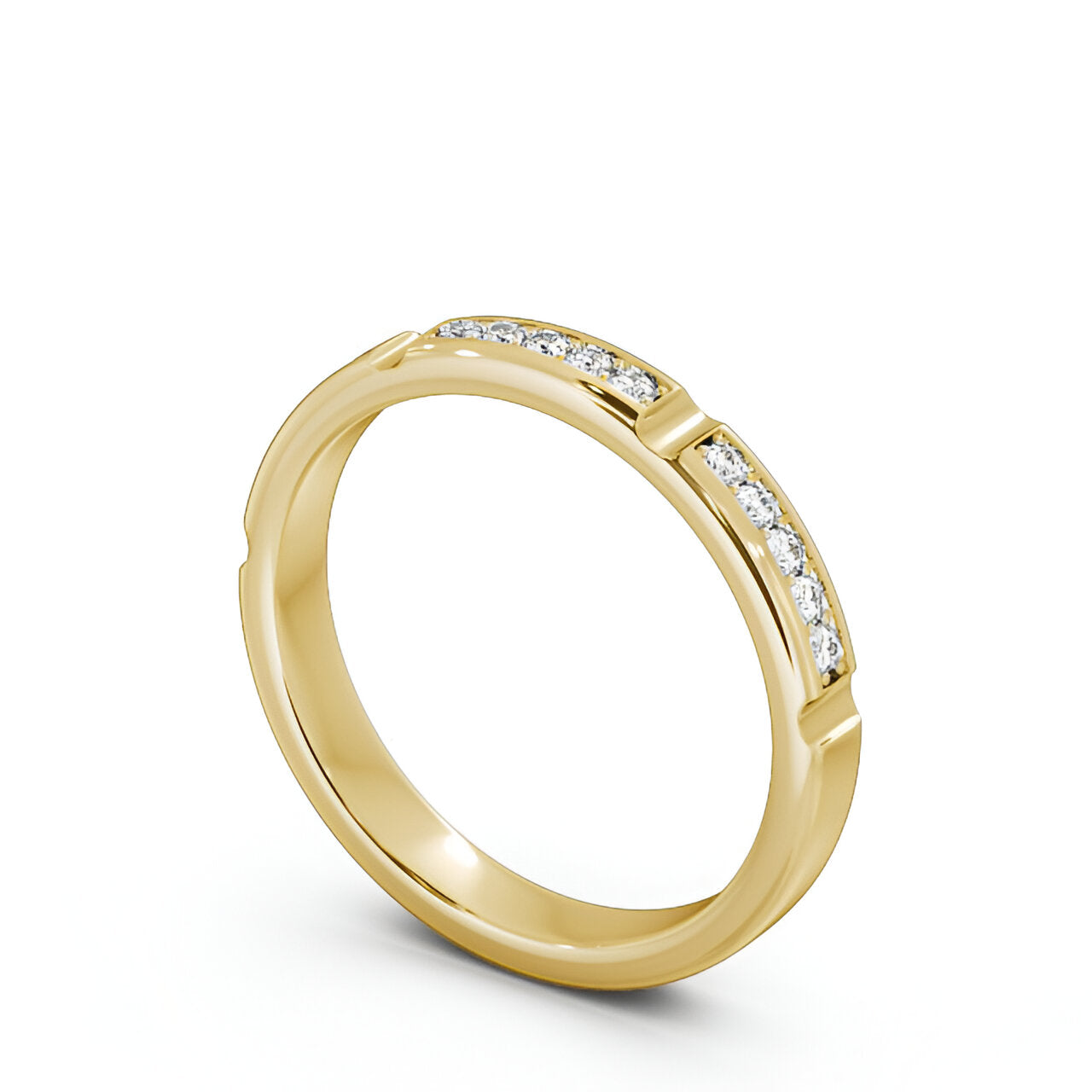 14kt Yellow Gold .25ctw Half Eternity Round Lab Grown Diamond Ring