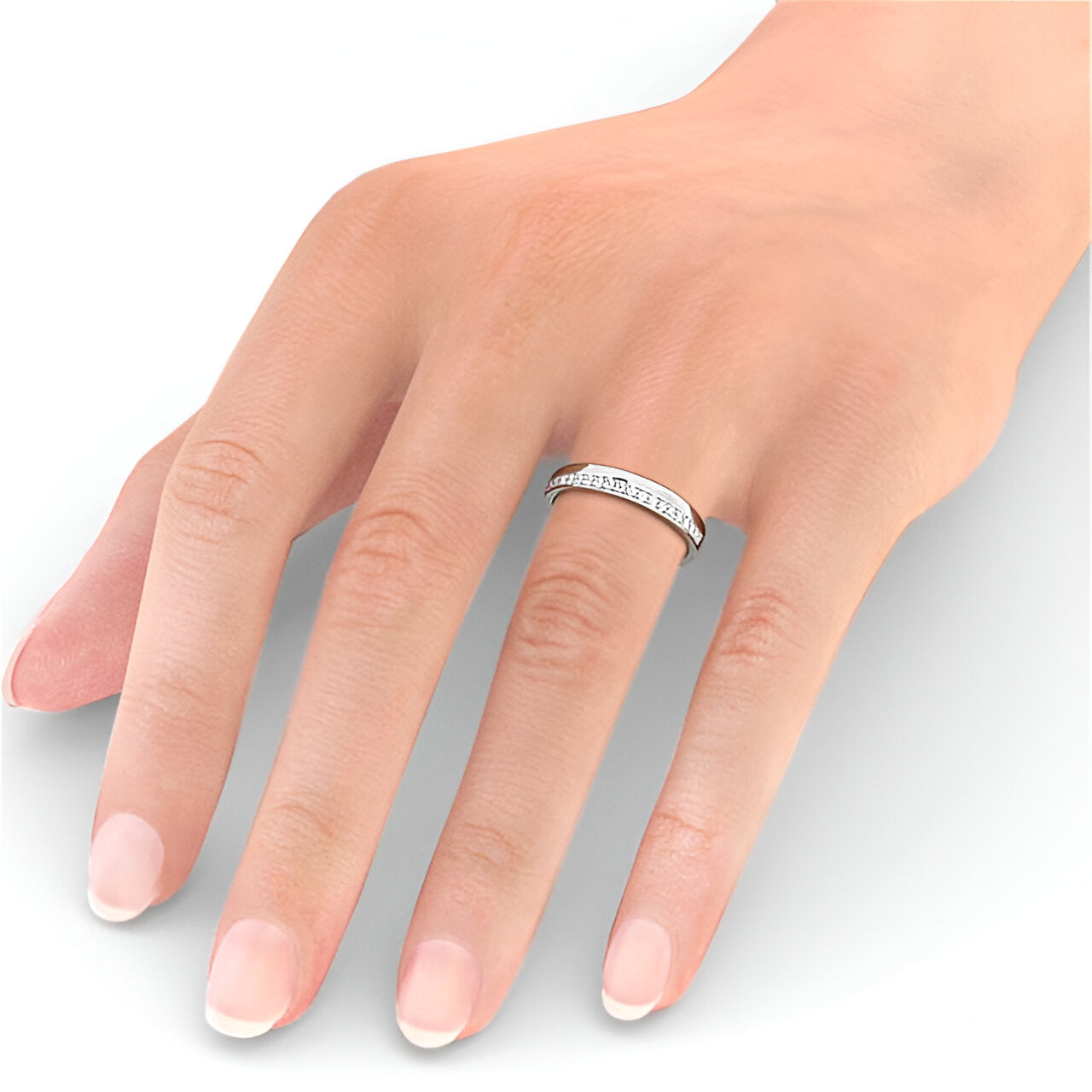 14kt White Gold .35ctw Half Eternity Round Lab Grown Diamond Ring