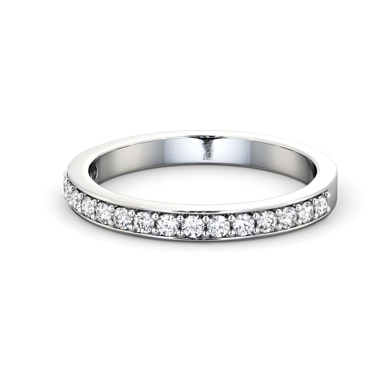 14kt White Gold .25ctw Half Eternity Round Lab Grown Diamond Ring
