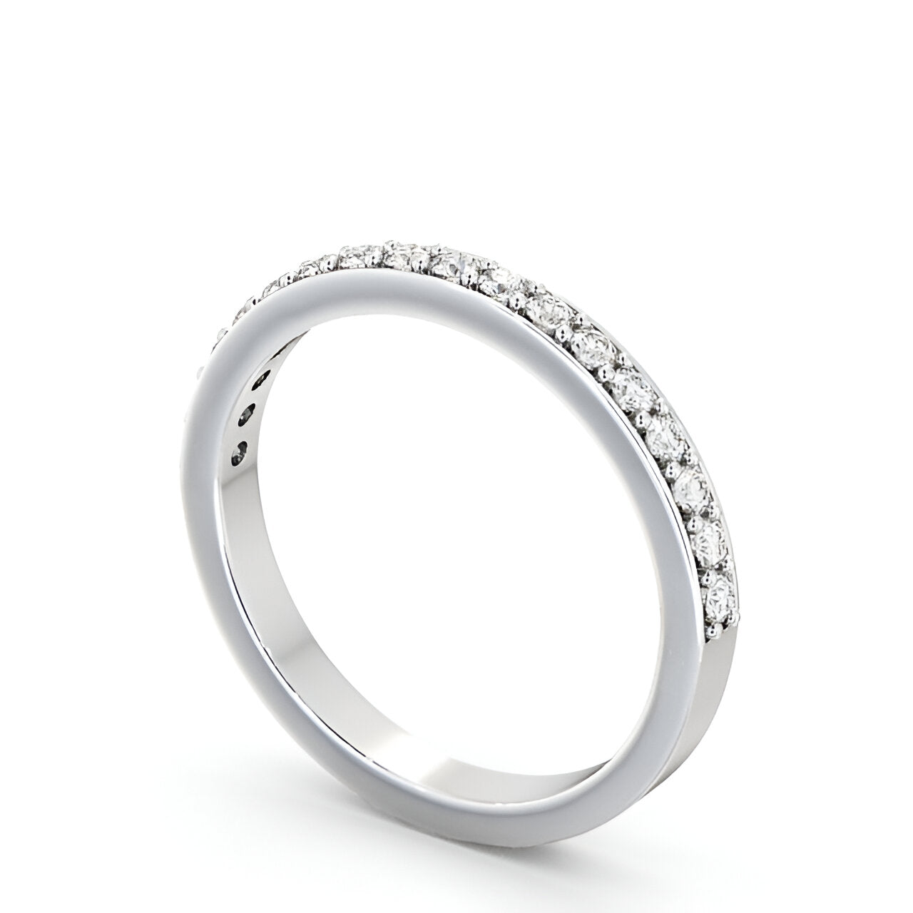 14kt White Gold .25ctw Half Eternity Round Lab Grown Diamond Ring