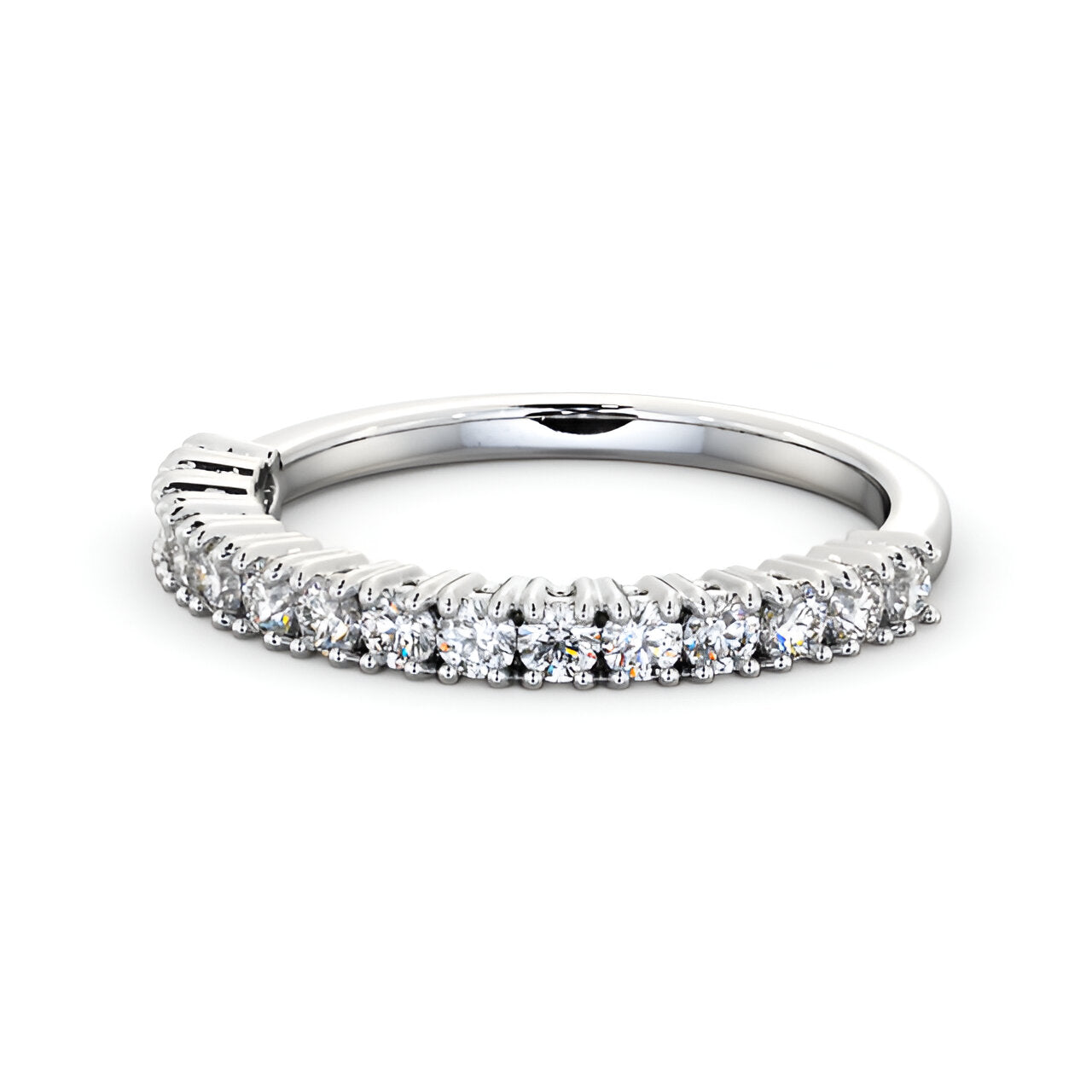 14kt White Gold .30ctw Half Eternity Round Lab Grown Diamond Ring