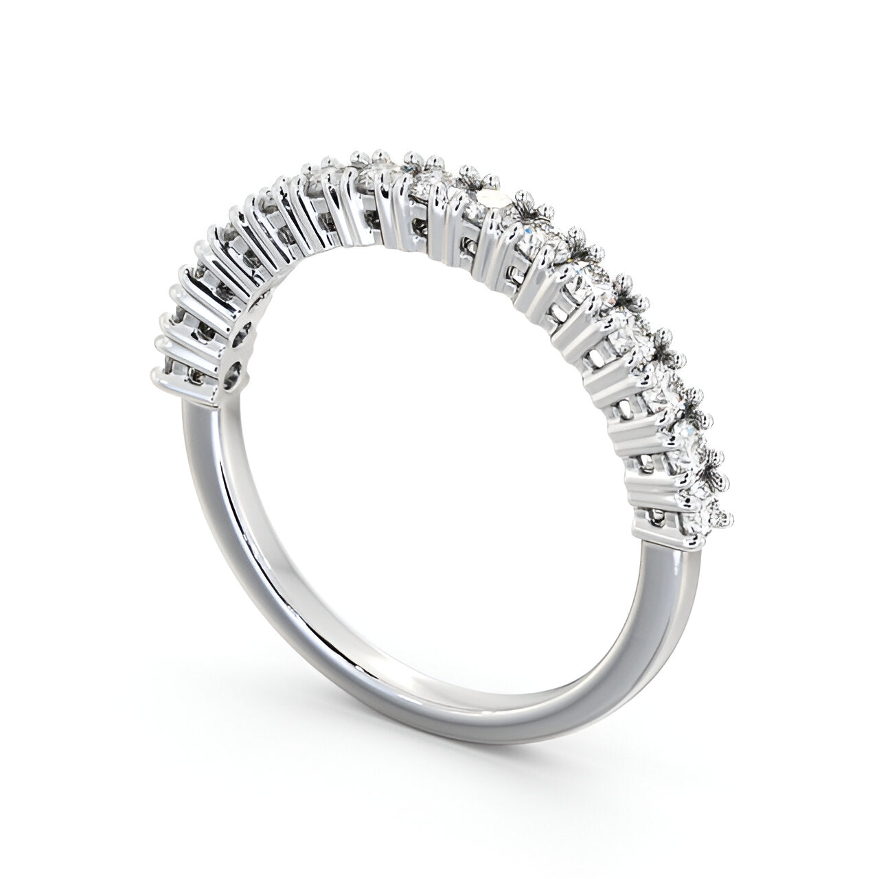 14kt White Gold .30ctw Half Eternity Round Lab Grown Diamond Ring