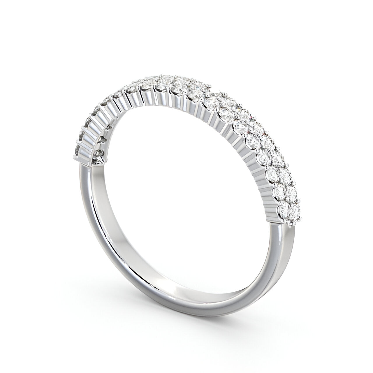 14kt White Gold .40ctw Half Eternity Round Lab Grown Diamond Ring