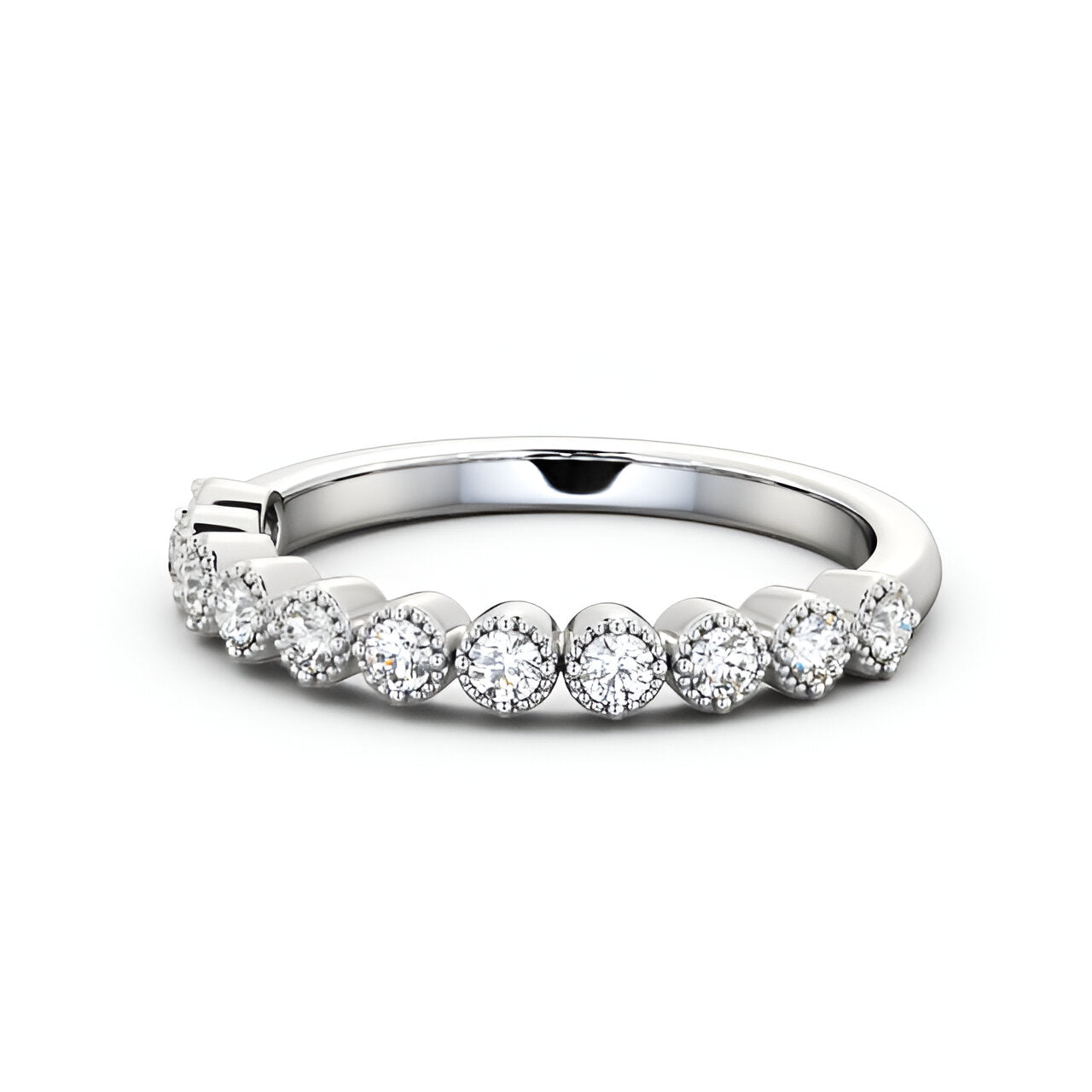 14kt White Gold .25ctw Half Eternity Round Lab Grown Diamond Ring