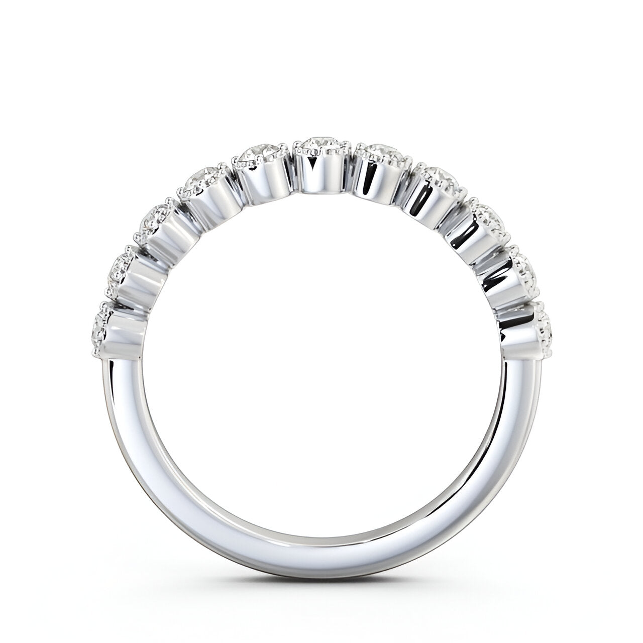 14kt White Gold .25ctw Half Eternity Round Lab Grown Diamond Ring