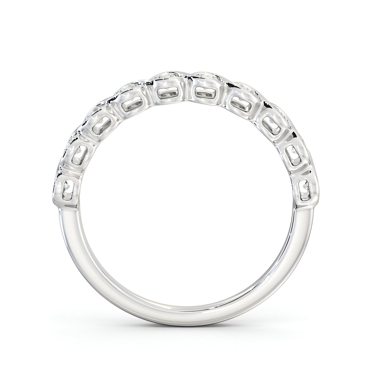 14kt White Gold .50ctw Half Eternity Round Lab Grown Diamond Ring