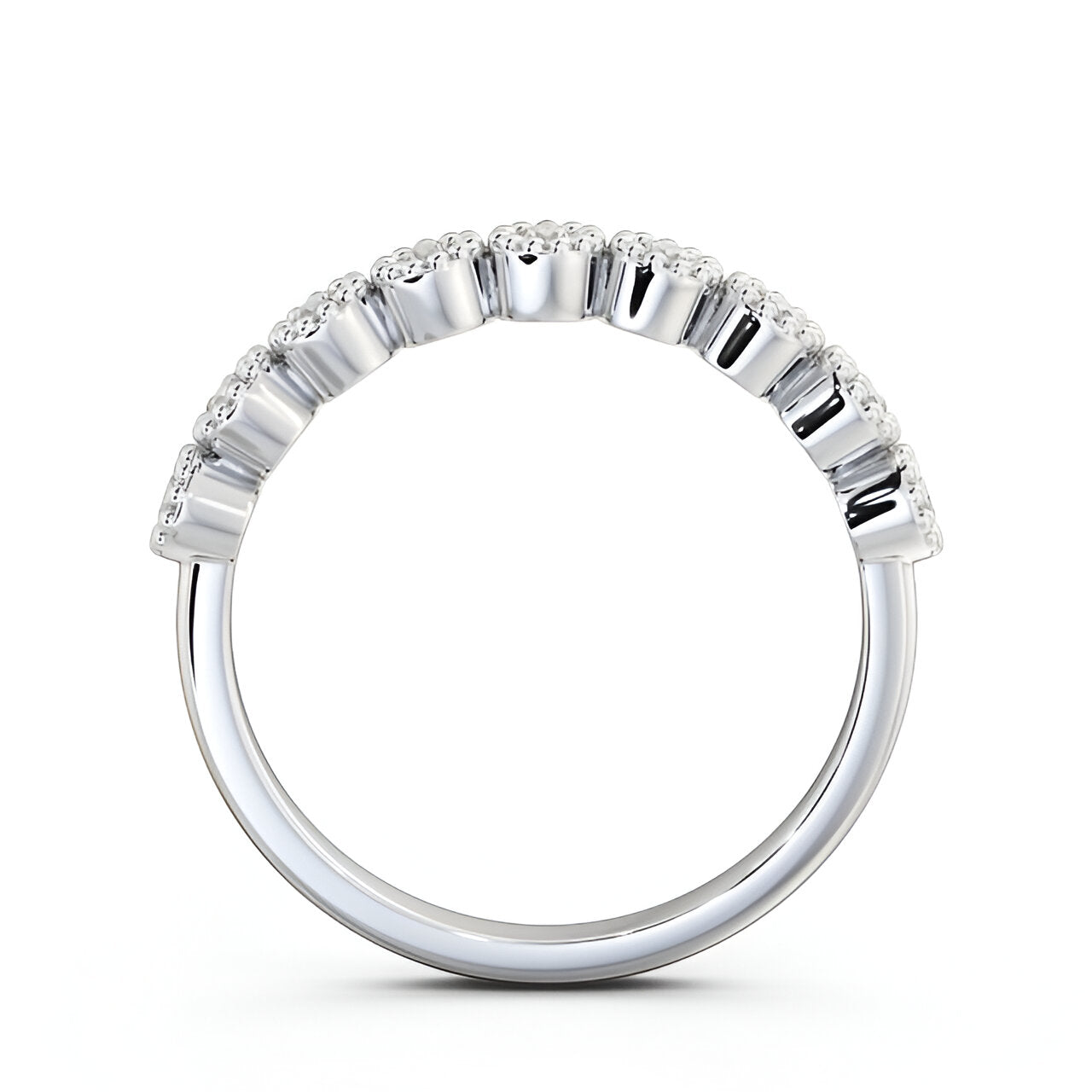 14kt White Gold .25ctw Half Eternity Round Lab Grown Diamond Ring