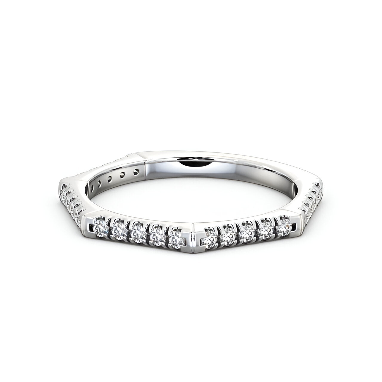 14kt White Gold .25ctw Half Eternity Round Lab Grown Diamond Ring