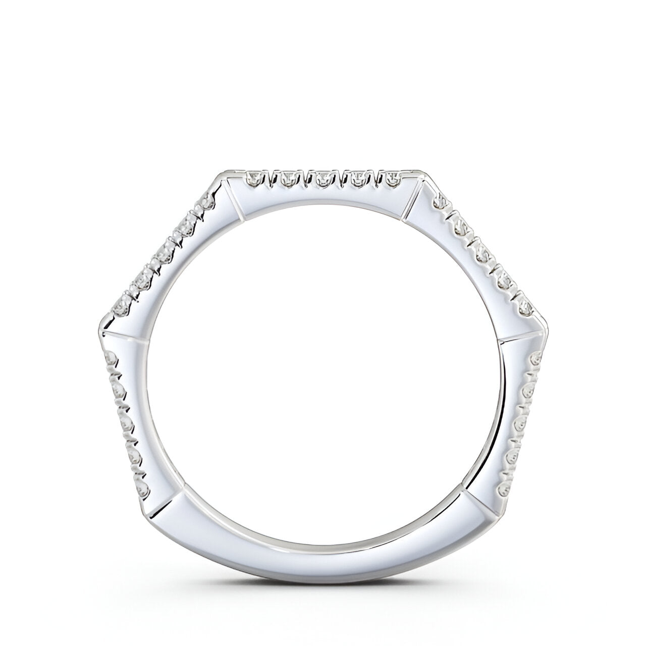14kt White Gold .25ctw Half Eternity Round Lab Grown Diamond Ring