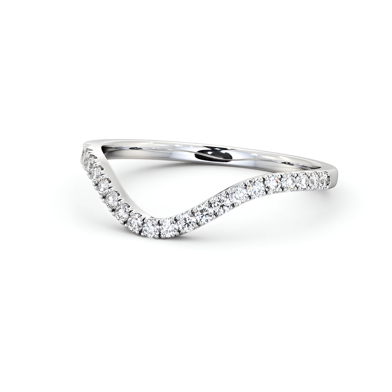 14kt White Gold .25ctw Half Eternity Round Lab Grown Diamond Ring