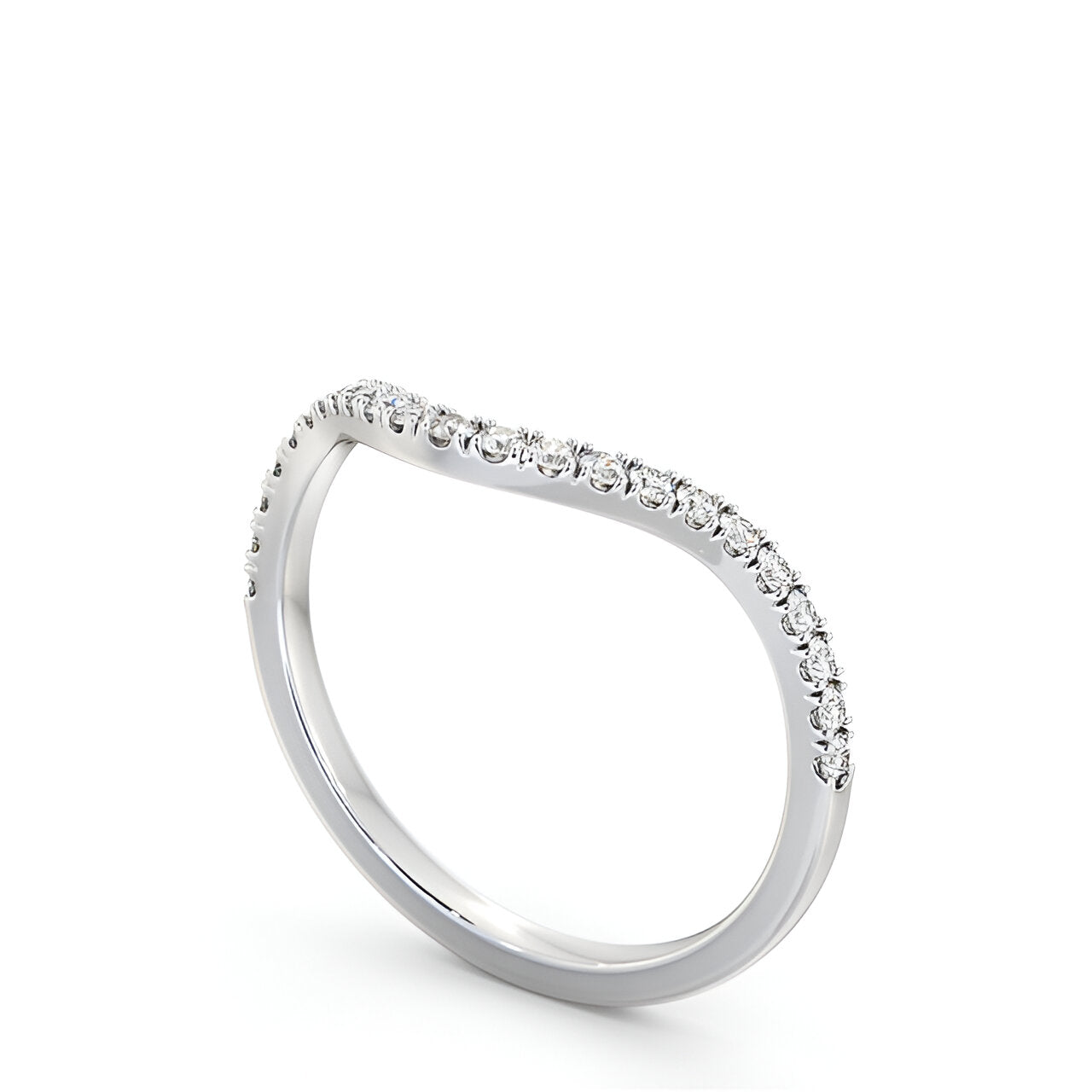 14kt White Gold .25ctw Half Eternity Round Lab Grown Diamond Ring
