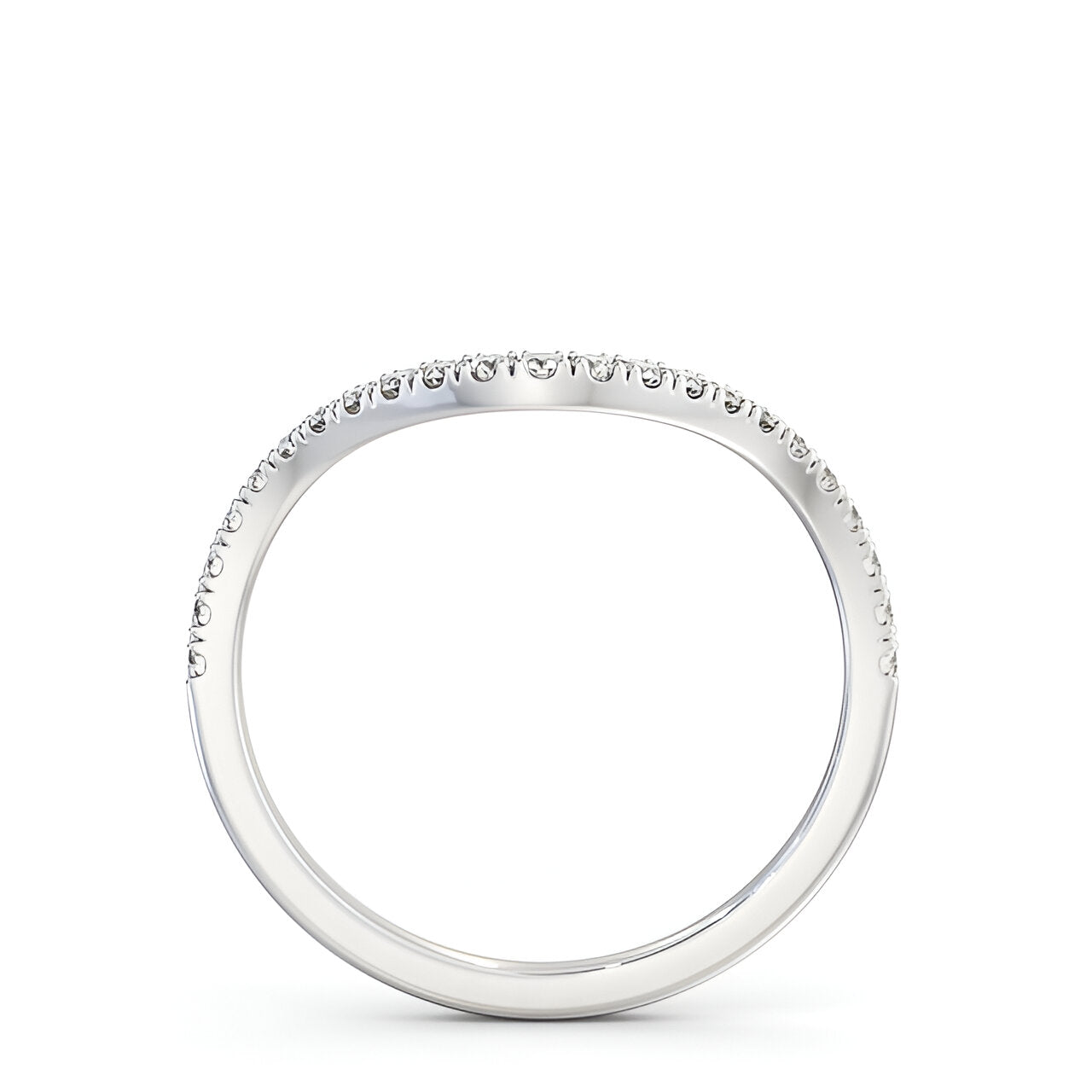 14kt White Gold .25ctw Half Eternity Round Lab Grown Diamond Ring