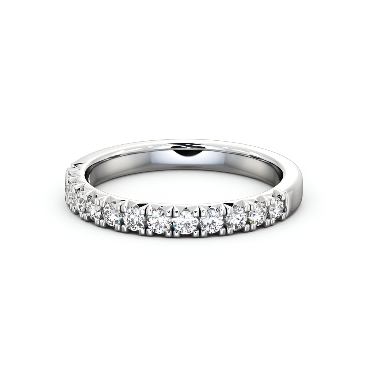 14kt White Gold .20ctw Half Eternity Round Lab Grown Diamond Ring