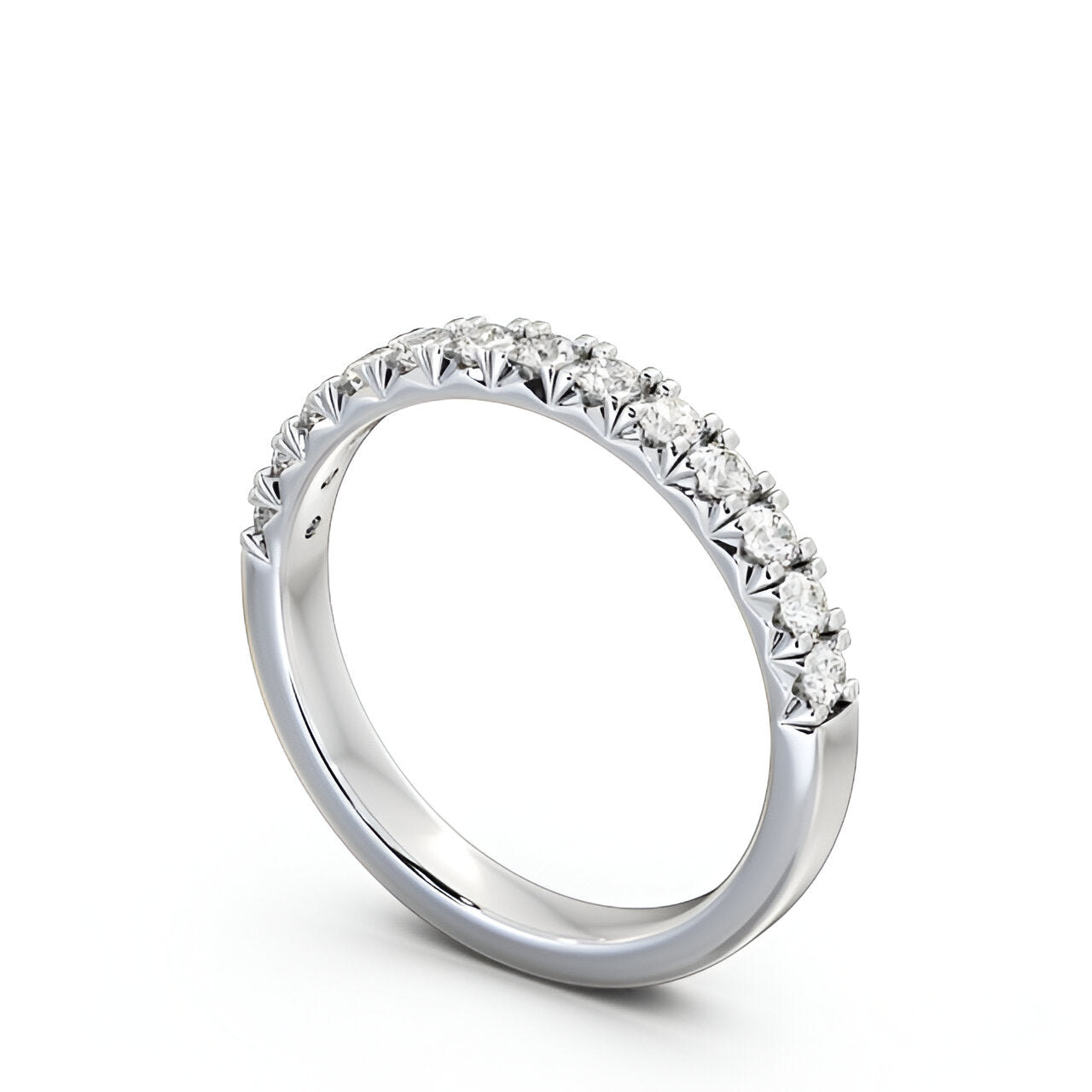 14kt White Gold .20ctw Half Eternity Round Lab Grown Diamond Ring