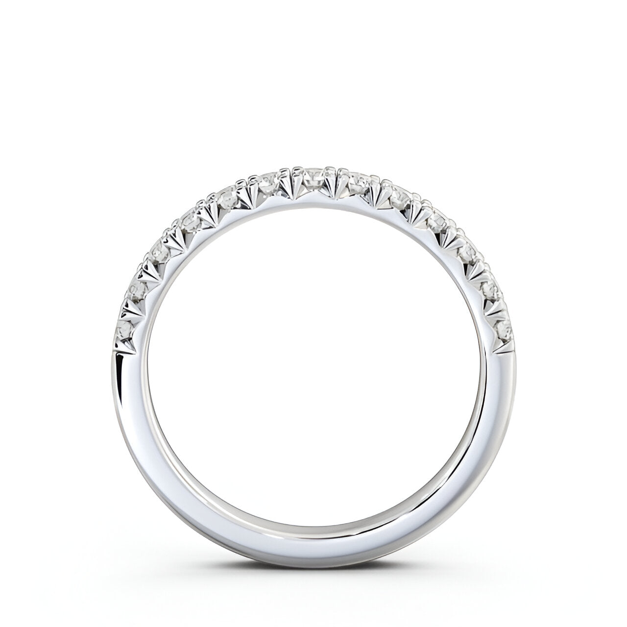 14kt White Gold .20ctw Half Eternity Round Lab Grown Diamond Ring