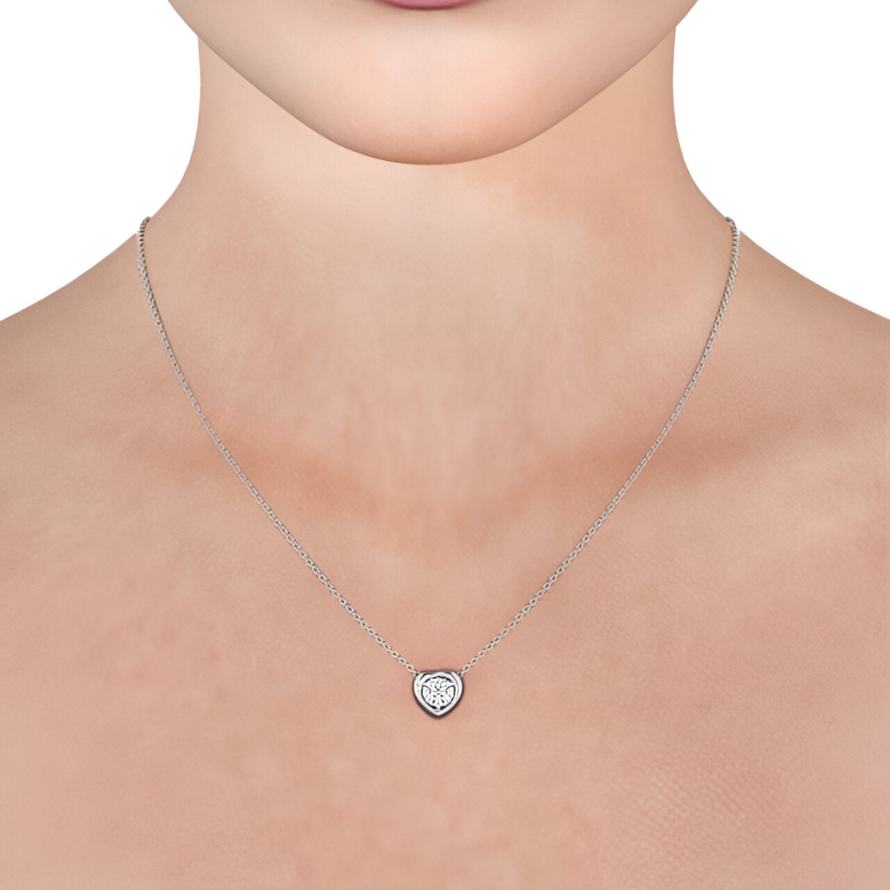 14K White Gold 0.50 Ct Lab-Grown Heart Style Solitaire Diamond Pendant