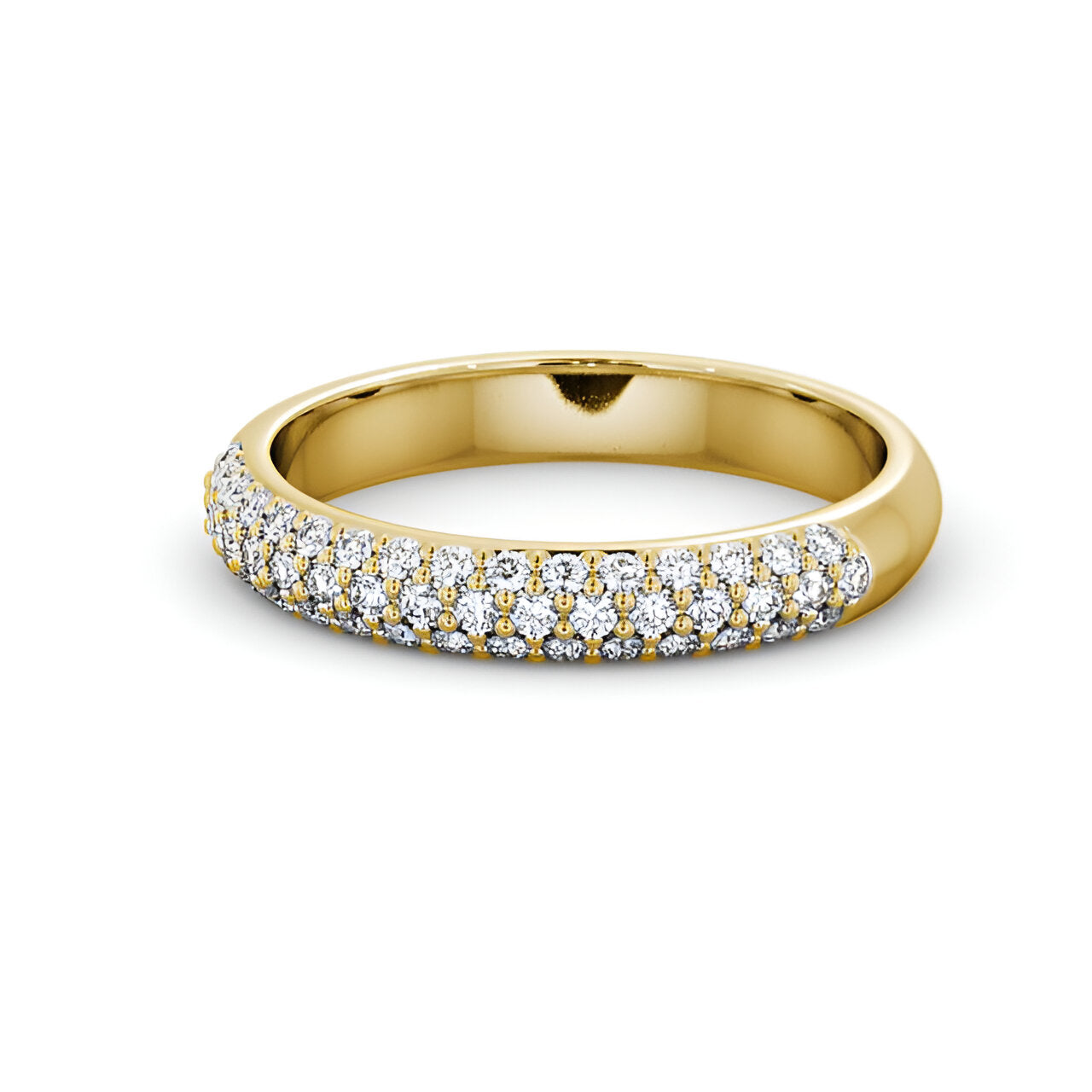 14kt Yellow Gold .25ctw Pavé Half Eternity Lab Grown Diamond Ring